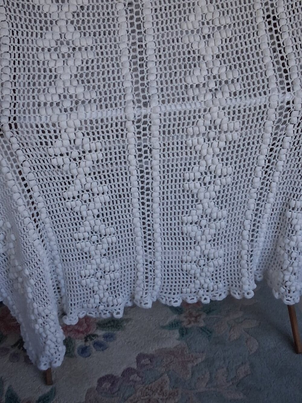 Cozy Hand‑Crocheted Cotton Throw 54"x60" — Cottagecore Lap Blanket for Snuggling - Picture 2 of 8